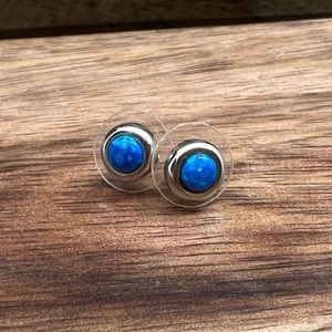 Opal silver earrings